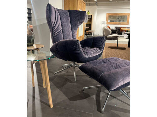 Bretz Sessel mit Hocker CASSIA